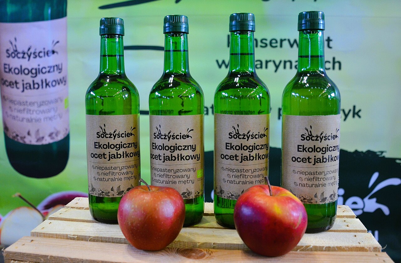 Bottles of apple cider vinegar