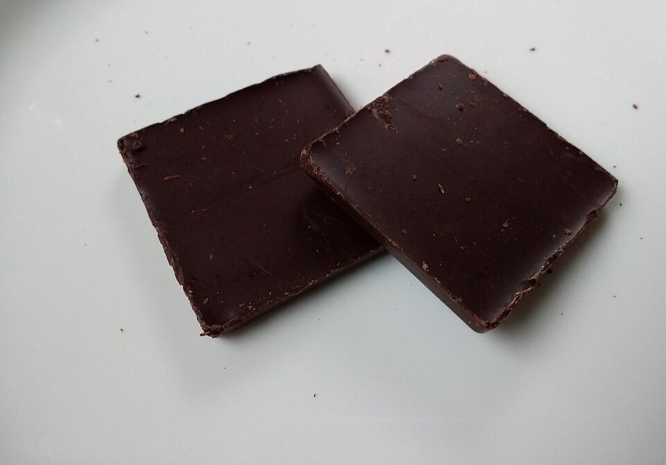 Pieces of dark chocolate